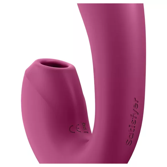 Satisfyer Sunray - akumulátorový, tlakovo-vlnový 2v1 vibrátor (červený)