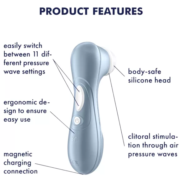 Satisfyer Pro 2 Gen2 - akumulátorový stimulátor klitorisu s tlakovými vlnami (modrý)
