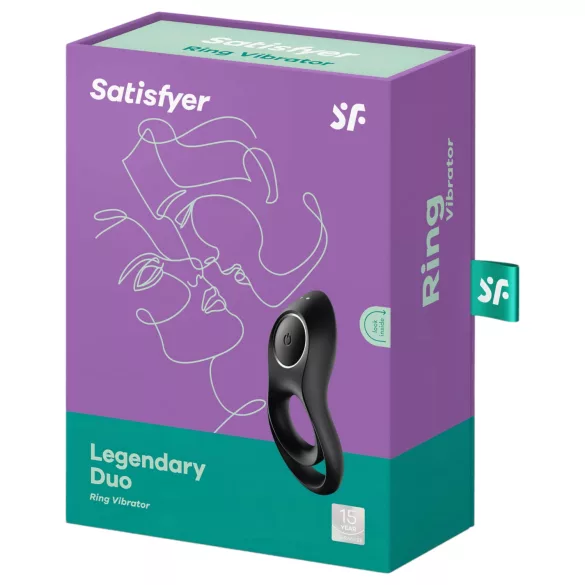 Satisfyer Legendary Duo - vibračný erekčný krúžok - nabíjateľný - čierny