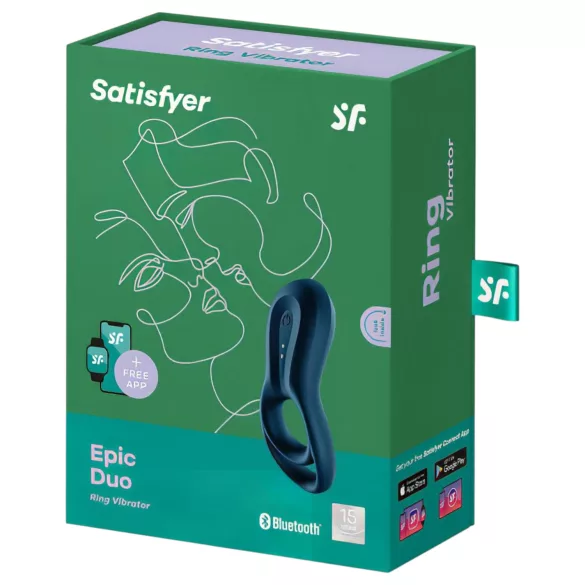 Satisfyer Epic Duo - Vibračný krúžok na penis ovládaný aplikáciou, pre mužov (čierny)