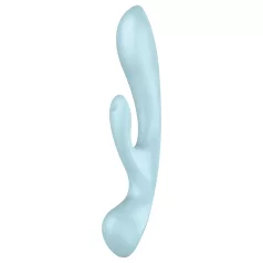   Satisfyer Triple Oh - vibrátor na klitoris s ramenom - nabíjateľný - modrý