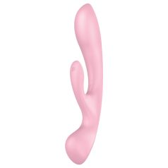   Satisfyer Triple Oh - vibrátor na klitoris s ramenom - nabíjateľný - ružový