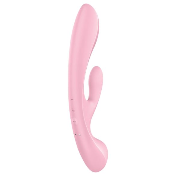 Satisfyer Triple Oh - dobíjací vibrátor s klitorisovým ramenom (ružový)