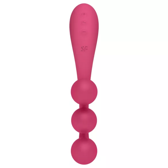 Satisfyer Tri Ball 1 - vibrátor na klitoris aj bod G - dobíjací - červený