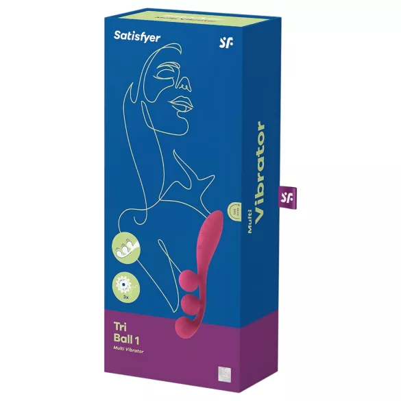 Satisfyer Tri Ball 1 - vibrátor na klitoris aj bod G - dobíjací - červený