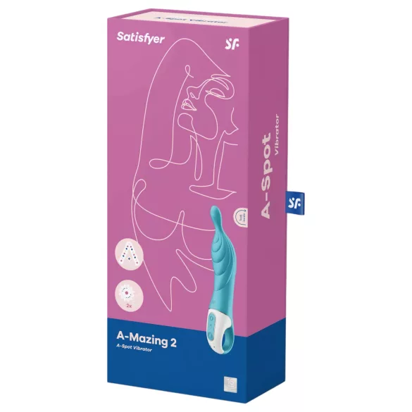 Satisfyer A-Mazing 2 - vibrátor na bod A - dobíjací - tyrkysový
