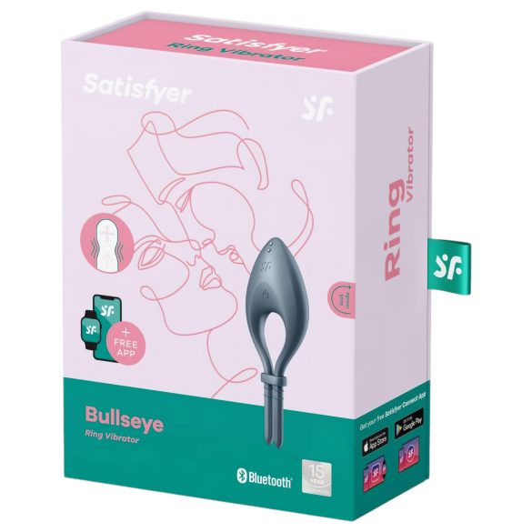 Satisfyer Bullseye - inteligentný vibrujúci krúžok na penis (šedý)