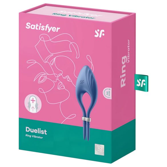 Satisfyer Duelist - akumulátorový vibračný krúžok na penis (modrý)