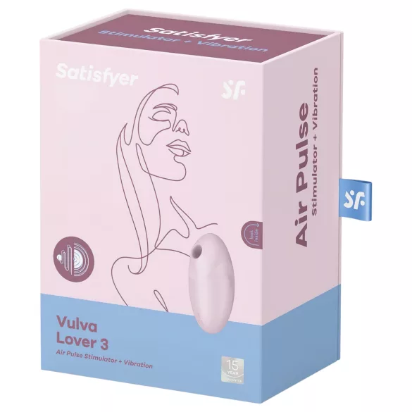 Satisfyer Vulva Lover 3 - stimulátor klitorisu na vlny - dobíjací - ružový