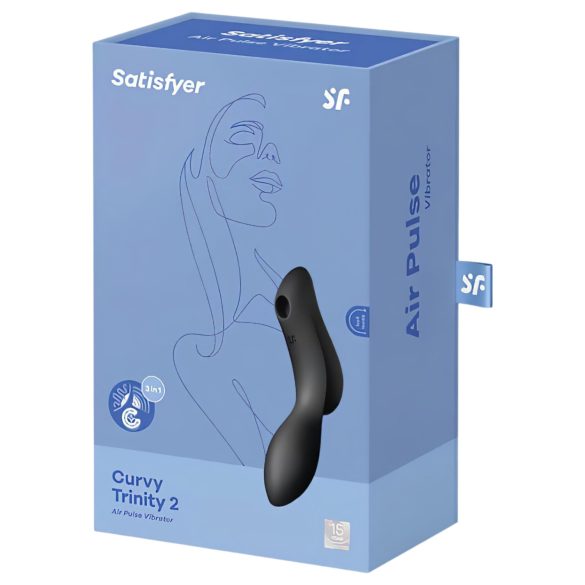 Satisfyer Curvy Trinity 2 - vibrátor s tlakovými vlnami 2v1 - čierny