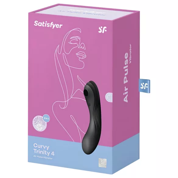 Satisfyer Curvy Trinity 4 - vibrátor s tlakovými vlnami a vibráciami - čierny