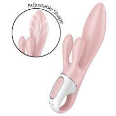   Satisfyer Air Pump Bunny 3 - vibračný pumpovací vibrátor - ružový