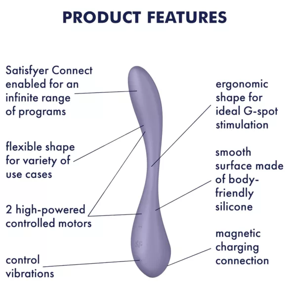 Satisfyer - vibrátor na G-bod - flexibilný - fialový