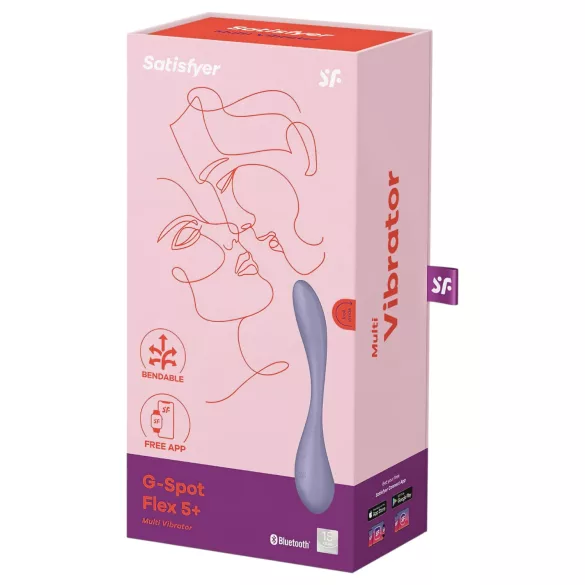 Satisfyer - vibrátor na G-bod - flexibilný - fialový