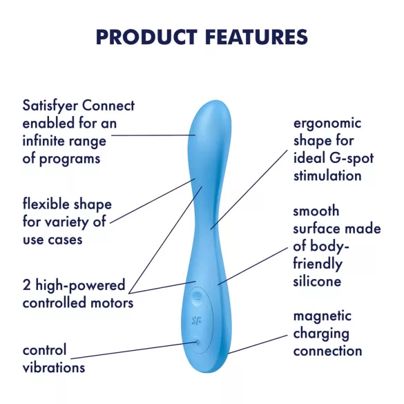Satisfyer G-spot Flex 4 - vibrátor na bod G ovládaný aplikáciou (tyrkysový)