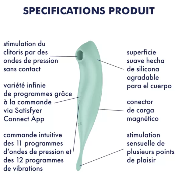 Satisfyer Twirling Pro - vibrátor na klitoris ovládaný aplikáciou (mentolová)