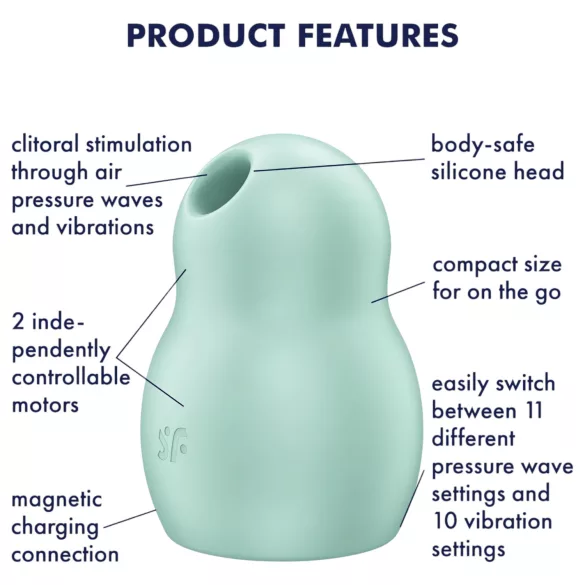 Satisfyer Pro To Go 1 - vibračný klitoriálny stimulátor na batériu - mätový