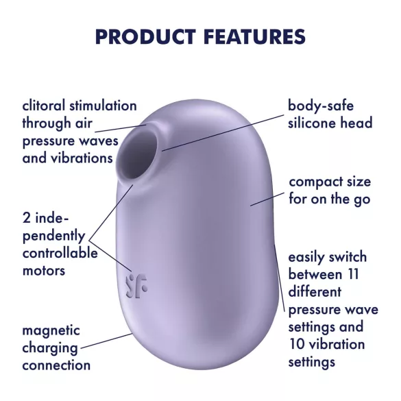 Satisfyer Pro To Go 2 - vibračný stimulátor klitorisu na batériu - fialový