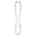 Satisfyer Dazzling Crystal 1 - obojstranné sklenené dildo - číre