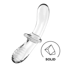   Satisfyer Double Crystal - obojstranné sklenené dildo - priehľadné