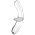 Satisfyer Double Crystal - obojstranné sklenené dildo - priehľadné