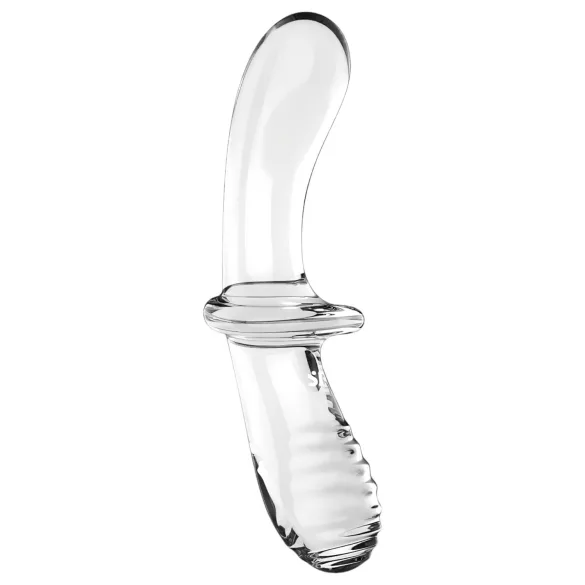 Satisfyer Double Crystal - obojstranné sklenené dildo - priehľadné