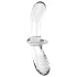 Satisfyer Double Crystal - obojstranné sklenené dildo - priehľadné