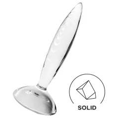   Satisfyer Sparkling Crystal - sklenené dildo - vrúbkované - priehľadné