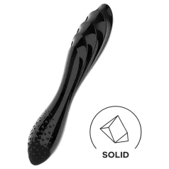   Satisfyer Dazzling Crystal 1 - obojstranné sklenené dildo - čierne