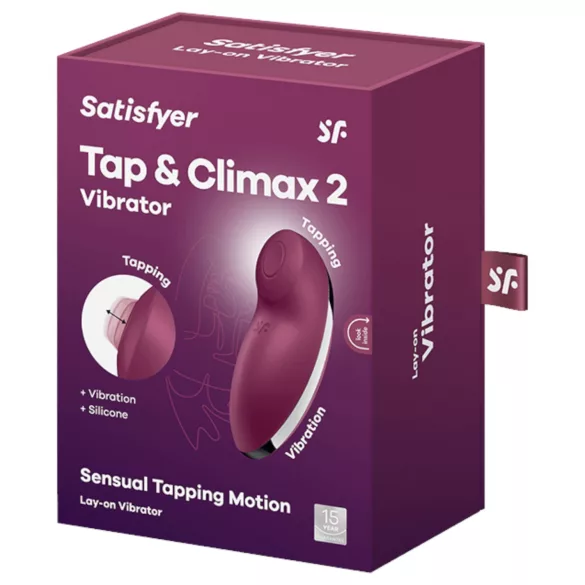 Satisfyer Tap & Climax 2 - 2v1 klitorálny stimulátor a vibrátor - červený