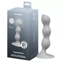  Satisfyer Triple Ball-R - dildó s guľkami - silikón - sivá