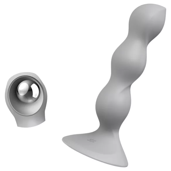 Satisfyer Triple Ball-R - dildó s guľkami - silikón - sivá