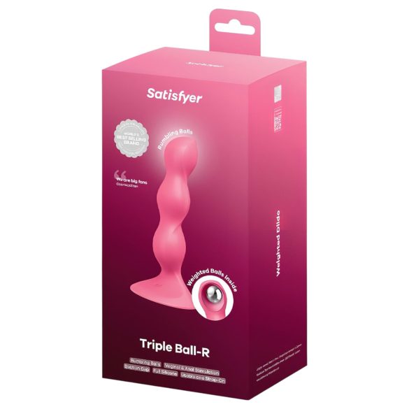 Satisfyer Triple Ball-R - análny vibrátor s guľôčkami - ružový