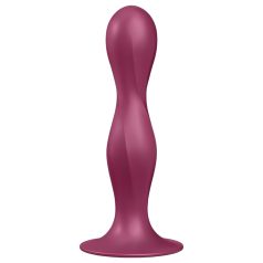   Satisfyer Double Ball-R - prísavkový dildo s váhou (červený)
