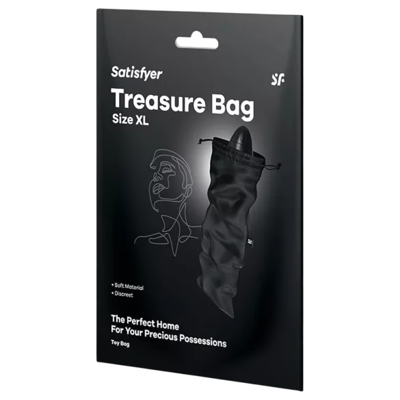 Satisfyer Treasure Bag XL - diskrétne úložné vrecúško - veľké (čierne)