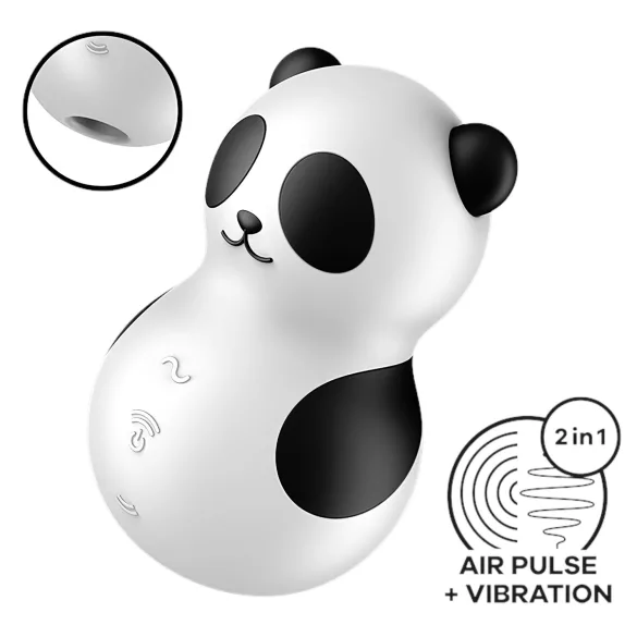 Satisfyer Pocket Panda - stimulátor klitorisu na vlny - čierny