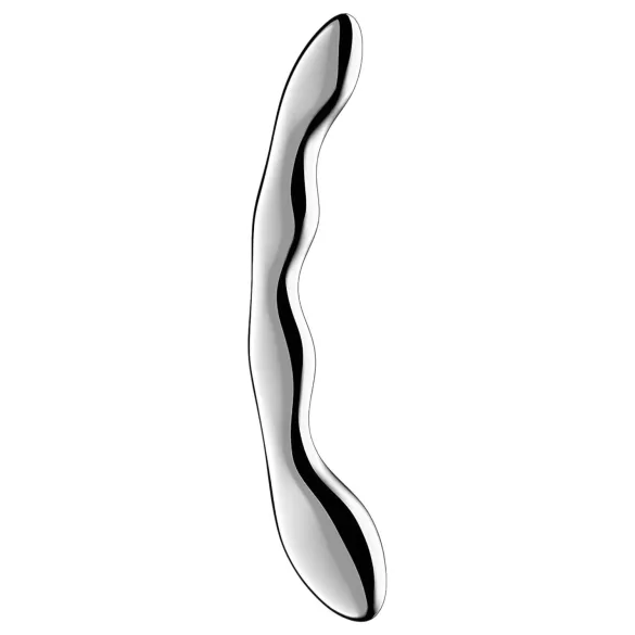 Satisfyer Cosmic Crest 2 - vlnitý oceľový dildo - strieborný