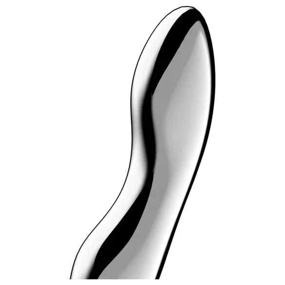 Satisfyer Cosmic Crest 2 - vlnitý oceľový dildo - strieborný