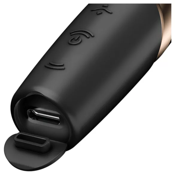 Satisfyer - vibrátor na klitoris v tvare rúžu - čierny