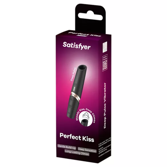 Satisfyer - vibrátor na klitoris v tvare rúžu - čierny