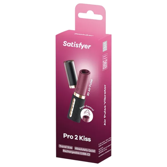 Satisfyer - klitorálny vibrátor s tlakovými vlnami v tvare rúžu - čierny