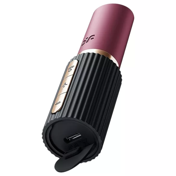 Satisfyer - klitorálny vibrátor s tlakovými vlnami v tvare rúžu - čierny