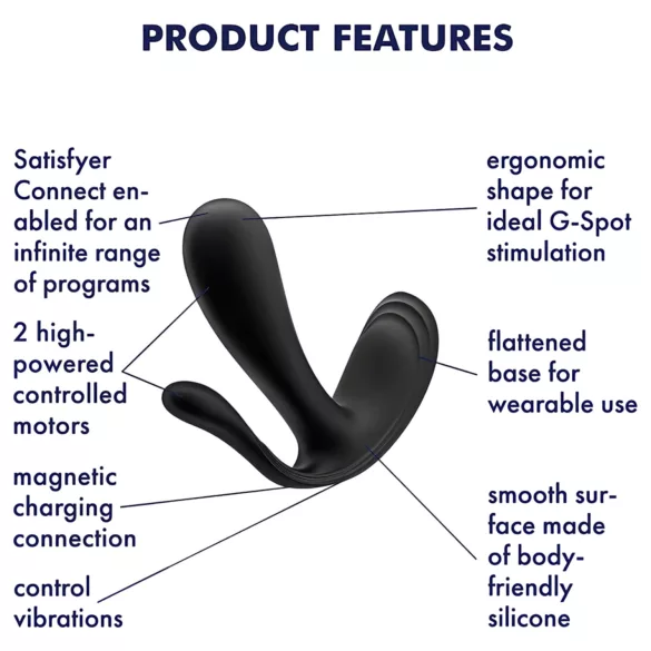 Satisfyer Top Secret+ - nositeľný vibrátor s 3 ramenami (zelený)