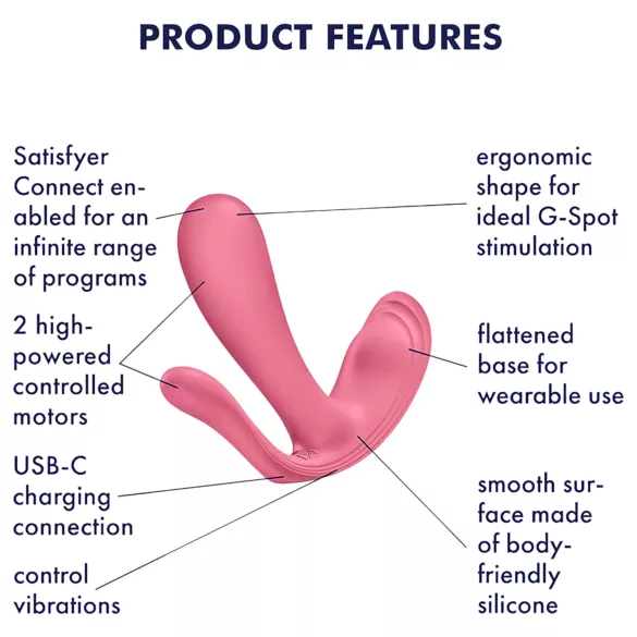 Satisfyer Top Secret+ - nositeľný vibrátor na bod G a análny vibrátor (ružový)