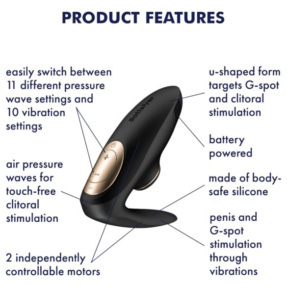Satisfyer Pro 4 Couples - párový vibrátor s tlakovou stimuláciou klitorisu