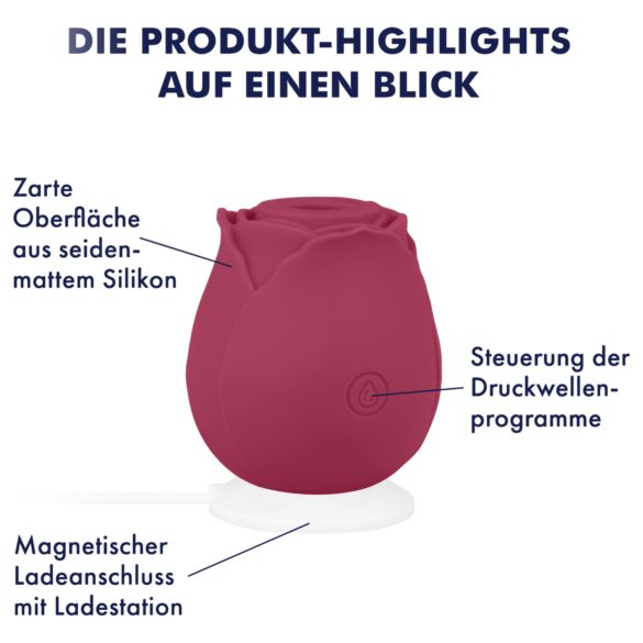 EIS Blush&Bloom - sací vibračný vibrátor - červený