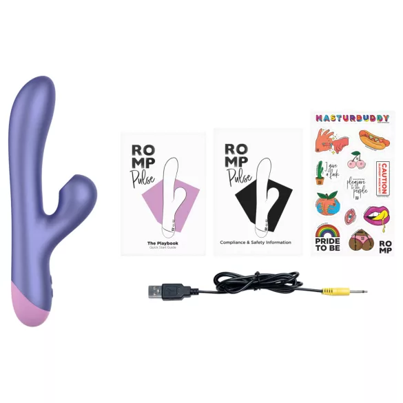 ROMP Pulse - G-bod vibrátor s pulzným stimulátorom klitorisu - fialová