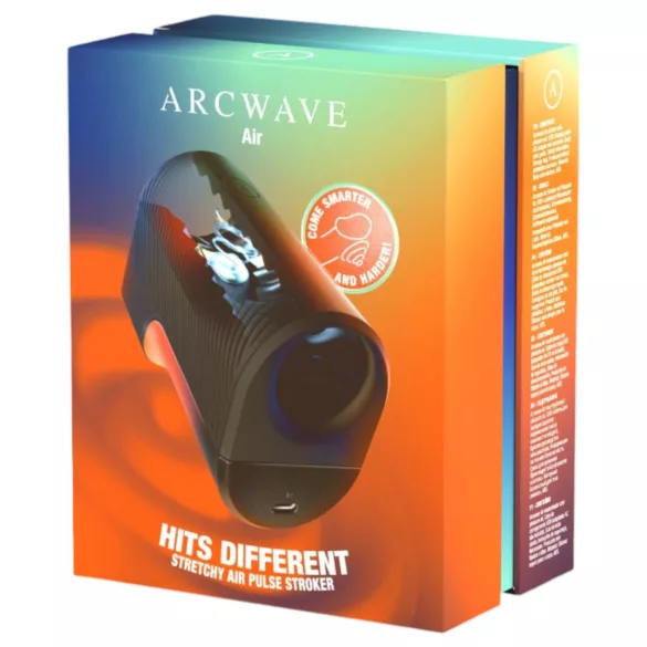Arcwave Air - masturbátor s vlnami vzduchu, naťahovací, akumulátorový (čierny)