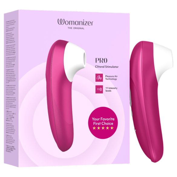 Womanizer Pro - stimulátor klitorisu na báze vĺn - ružový