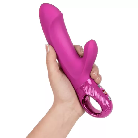 Fun Factory Bi Stronic Embrace - prirážajúci vibrátor s klitoriálnym ramenom (ružový)